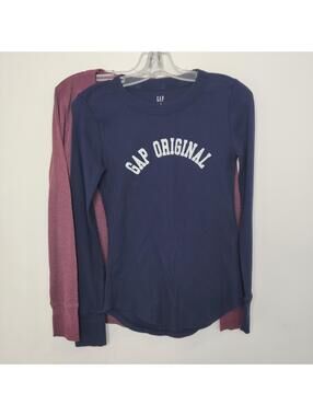 Gap Original Thermal Long Sleeve Tops Women's Small Lot of 2 Athleisure